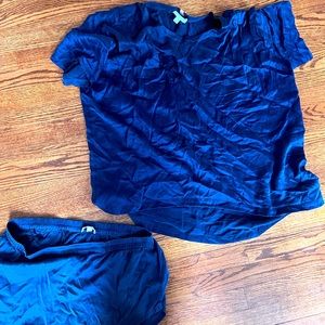 Lunya Washable Silk Tee Set in Navy. Retails for $198 have L set and XL set